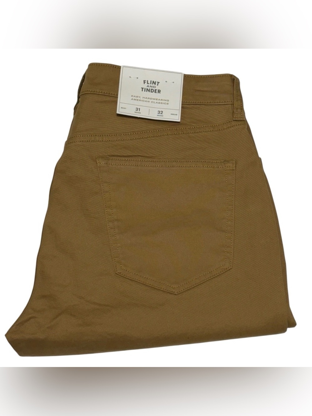 Flint & Tinder Chino Pant Earth Brown 32x32 365 5-Pocket Athletic Straight READ